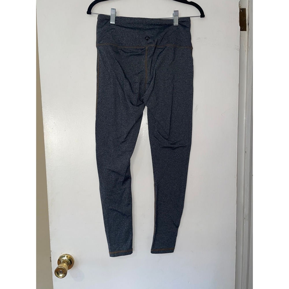 Prana Womens Charcoal Gray Heathered Leggings Size M Contrast Stitch Yoga Pants - Picture 2 of 9